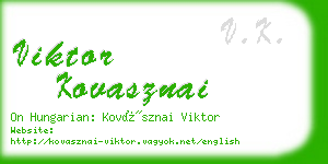 viktor kovasznai business card